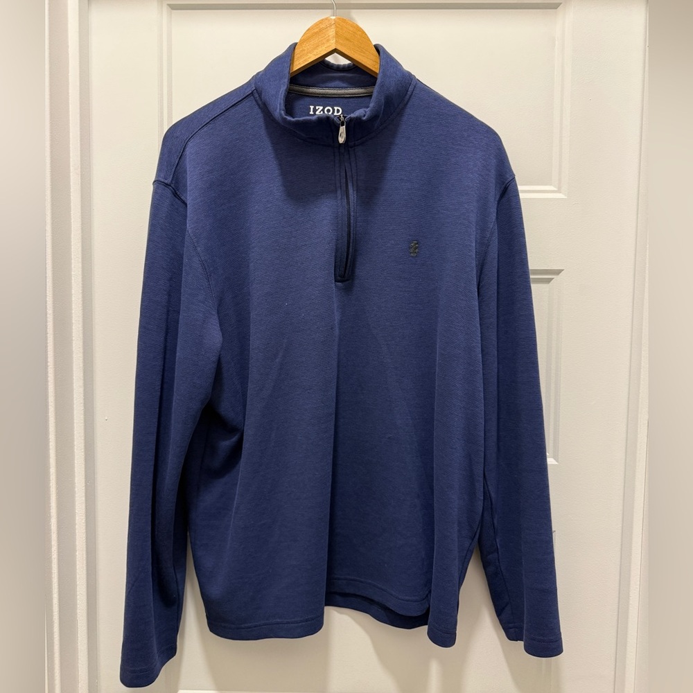 IZOD Luxury Classics Quarter Zip Pullover Men’s Large Navy Blue